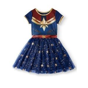 Marvel Little and Big Girls Captain Tutu Tulle Dress- Size XL(14-16)